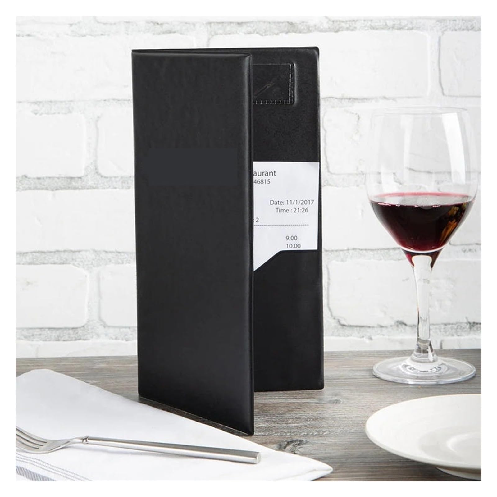 Portada de menú de restaurante Carpeta de cheques Pvc, portatarjetas for invitados, restaurante, presentadores, organizador menú servidor facturas, 1/5/10 Uds(10Pcs black)