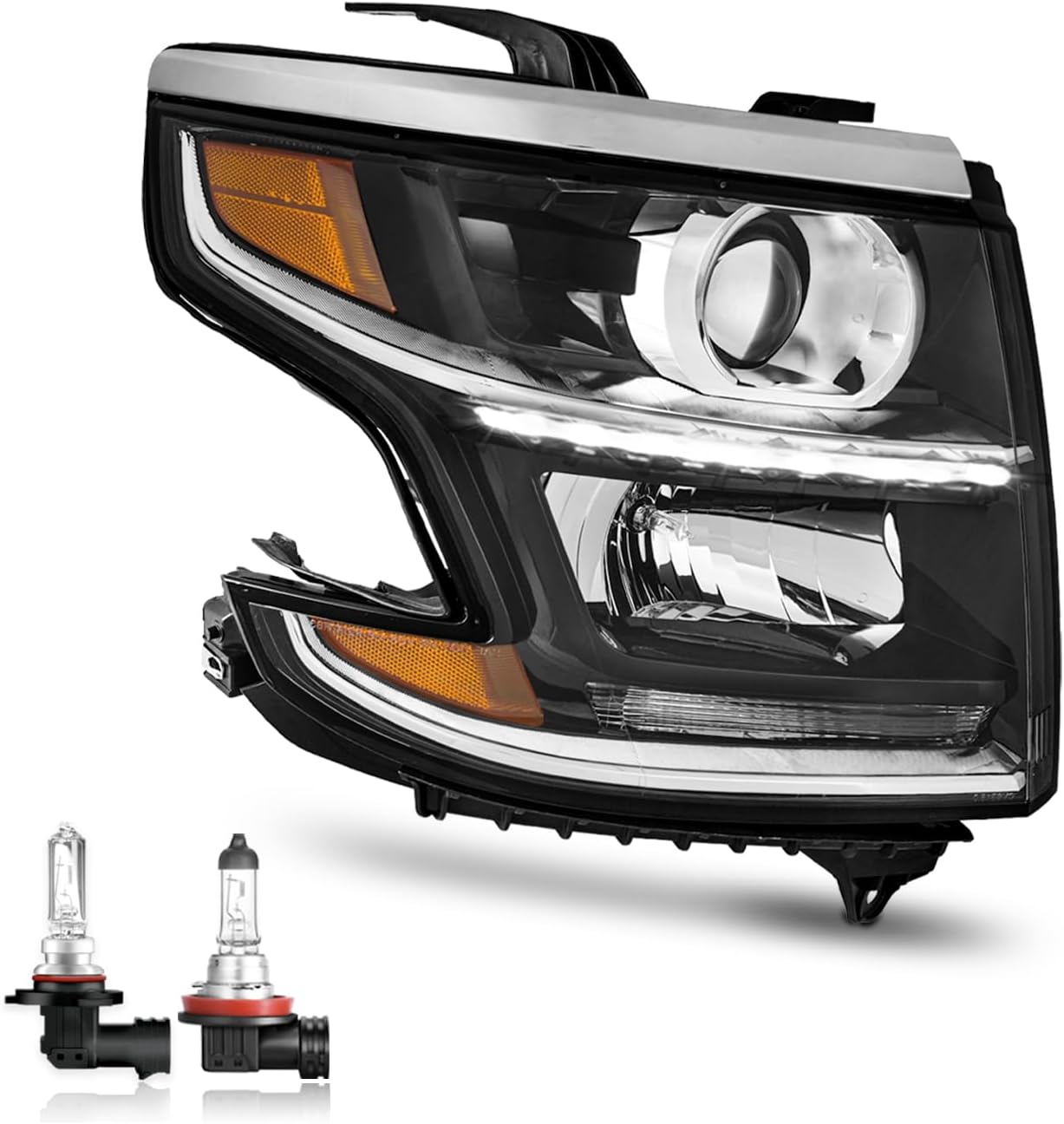 Headlights LED DRL Projector for 2015-2020 Chevy Tahoe/Suburban, 2016-2019 Chevy Suburban 3500HD Headlamp Replacement Single Passenger Side