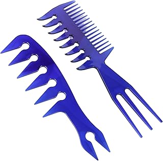 THE PACK Hair Comb Styling Set Tail Combs Double Side Brushes Afro Pik Comb African American Hair Brush Barber (BLUE)