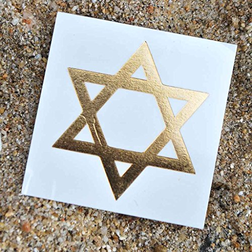 Star of David Metallic Gold Jewelry Temporary Tattoo 20 Pack