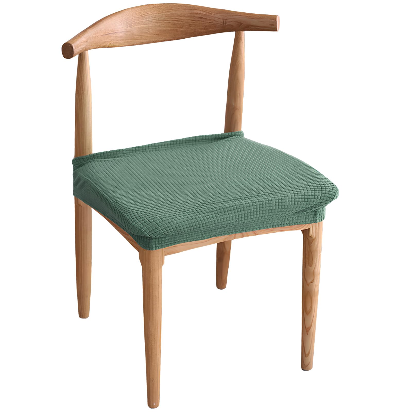 2 Pcs Fundas para Sillas Comedor, Cubre Asiento Impermeables Elásticas Antideslizante, Cubre Silla Oficina Lavable, Protector Asiento Silla para Banquete, Cocina, Fiesta, Hotel, 30-50cm (Verde)