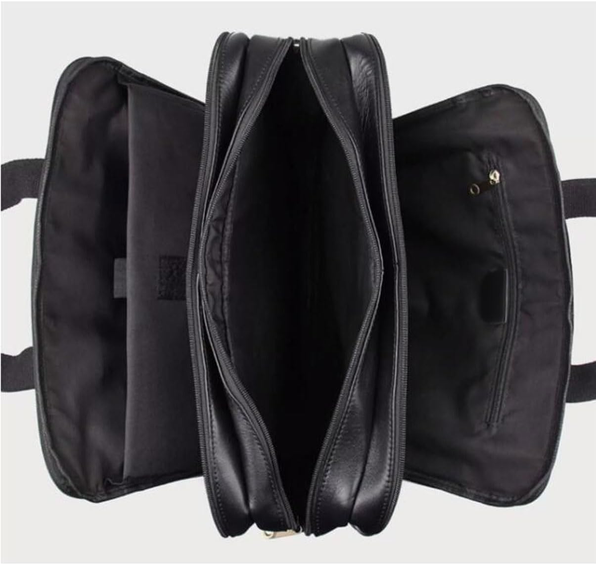 Luggage Handbags Mens Laptop Bags Briefcases Genuine Leather Messenger Shoulder Bags Computer Bags(Black)