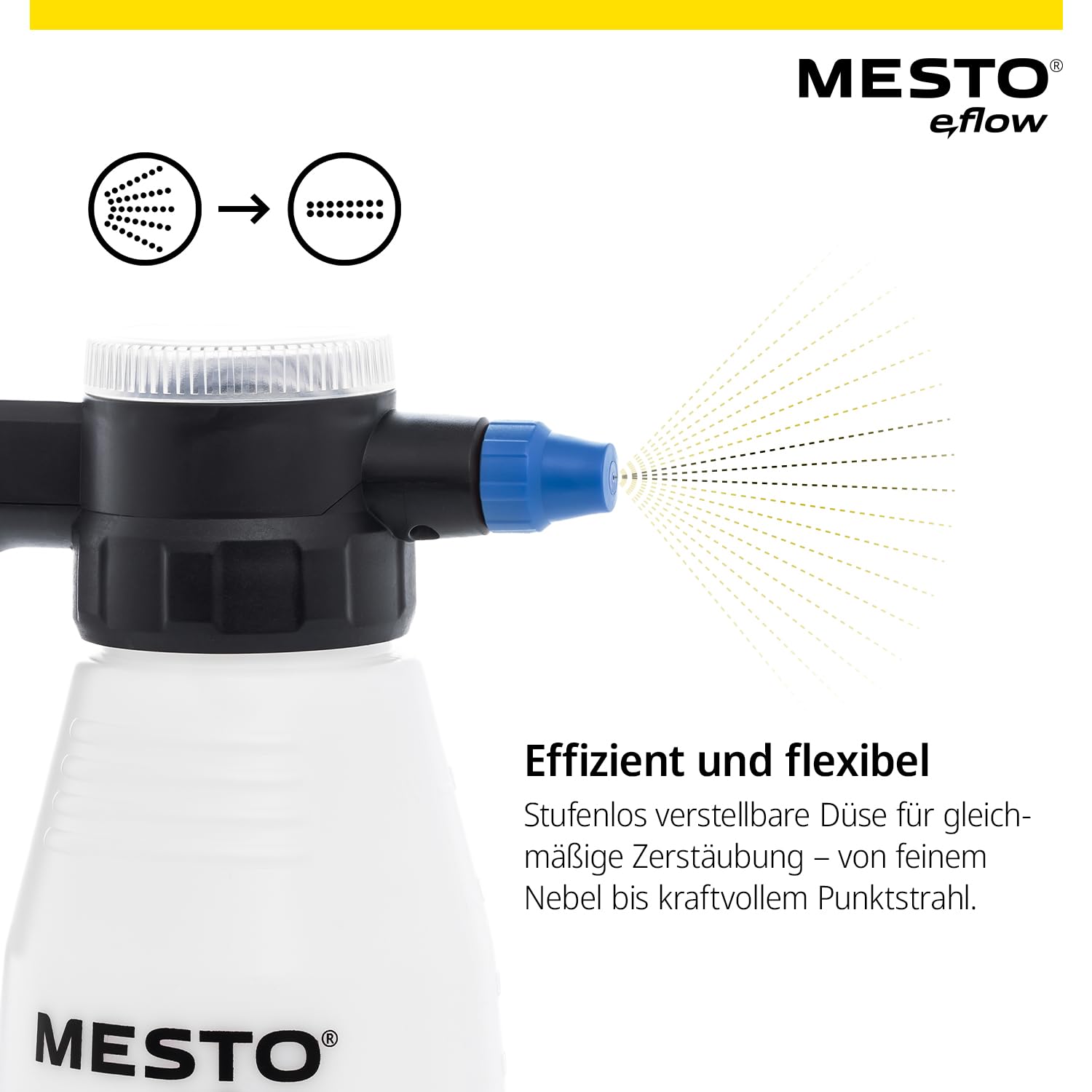 MESTO e.Cleaner E1.5 Akku-Drucksprüher 1,5L | Akku Drucksprühgerät 2 bar | Drucksprüher elektrisch für Reinigung | Drucksprühflasche für leicht alkalische Flüssigkeiten & Laugen | inkl. USB-C Kabel