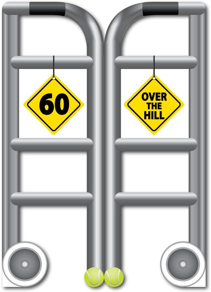 VictoryStore Jumbo Greeting Cards: Giant 60th Birthday Card (Over The Hill Walker) 3 feet x 4 feet Card with Envelope