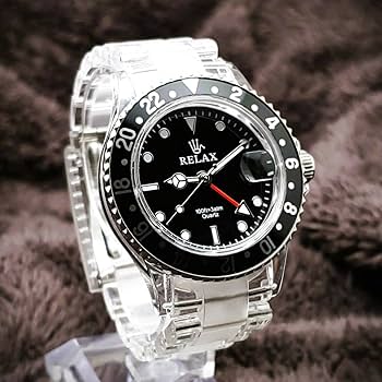 リラックス RELAX 腕時計 GMTモデル 黒文字盤 世田谷ベース 所ジョージ Amazon.co.jp: リラックス 王冠ロゴ GMT11 腕時計 GMT 黒/黒 24H