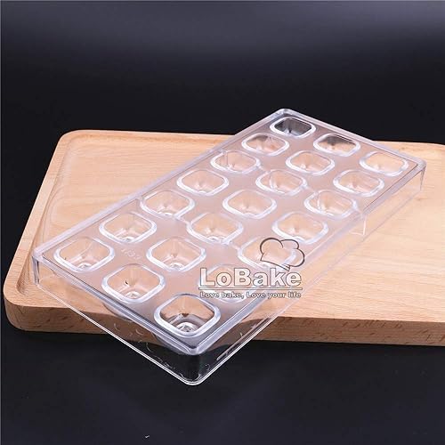 Miniatura 4 de 21 cavidades cóncavas forma de cubo cuadrado policarbonato PC molde de chocolate molde de cubitos de hielo chocolate dulces hacer moldes para