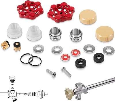 ASSE 1019-A Universal Outdoor Faucet Repair Kit VACVBKX1B Vacuum Breaker,Metal Handle,Wall Hydrant Complete Repair Kit,Anti-Siphon Frostproof Faucet Valve Hose Faucet Fitting Repair Kit2Pack