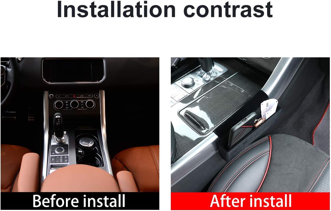 YIWANG Suede Car Center Storage Box Seat Phone Key Card Tray for Land Rover Range Rover Sport 2014-2020 Accessories (Co-Pilot)