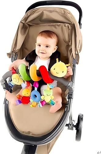 Miniatura 2 de Asiento de coche en espiral y cochecito de juguete, juguetes colgantes para bebés, juguetes de dibujos animados de interacción sensorial con