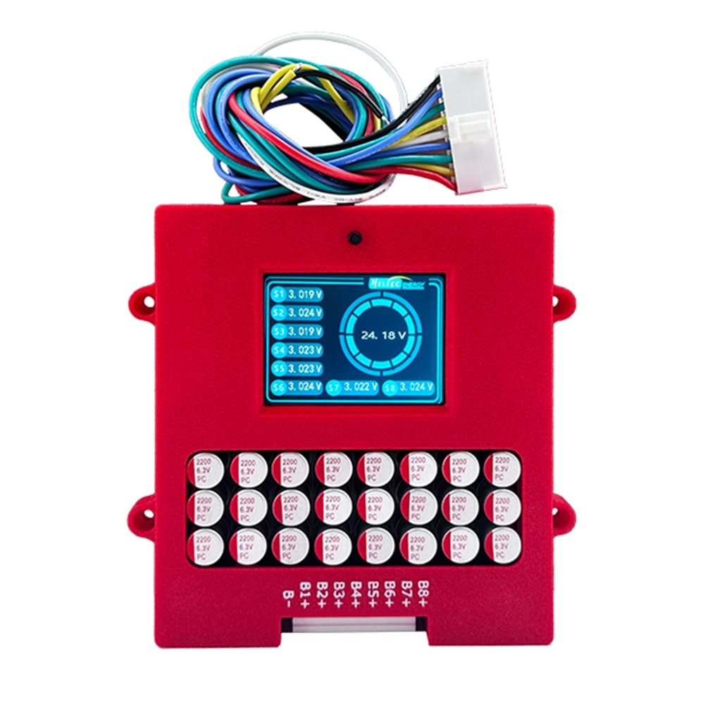 Balanceador Activo de Batería de Litio Lifepo4 8S con Pantalla de Voltaje TFT, Comprobador de Voltaje de Batería 4S 6s 5a, Ecualizador de Transferencia de Energía