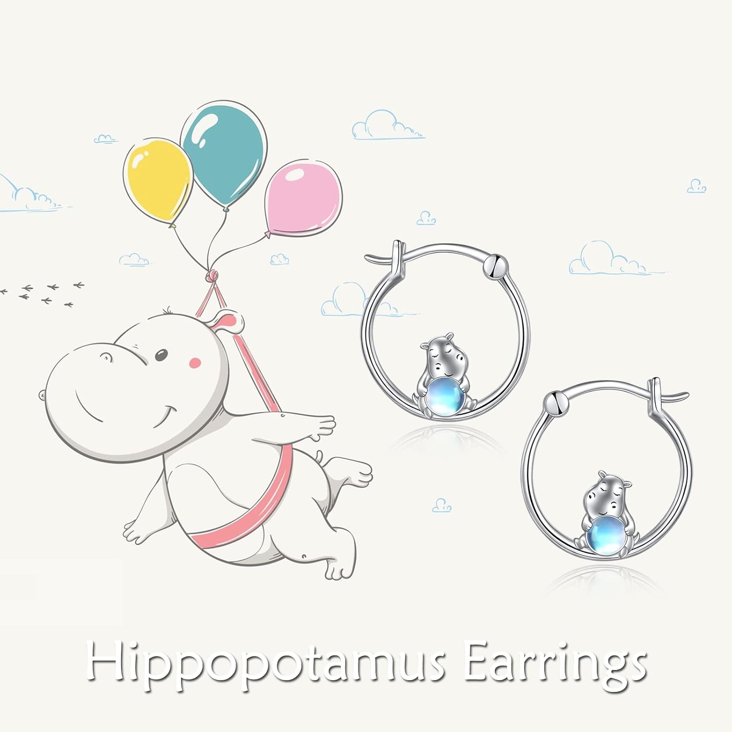 Hippopotamus Hoop Earrings For Women 925 Sterling Silver Hippo Jewelry Gifts - Image 6