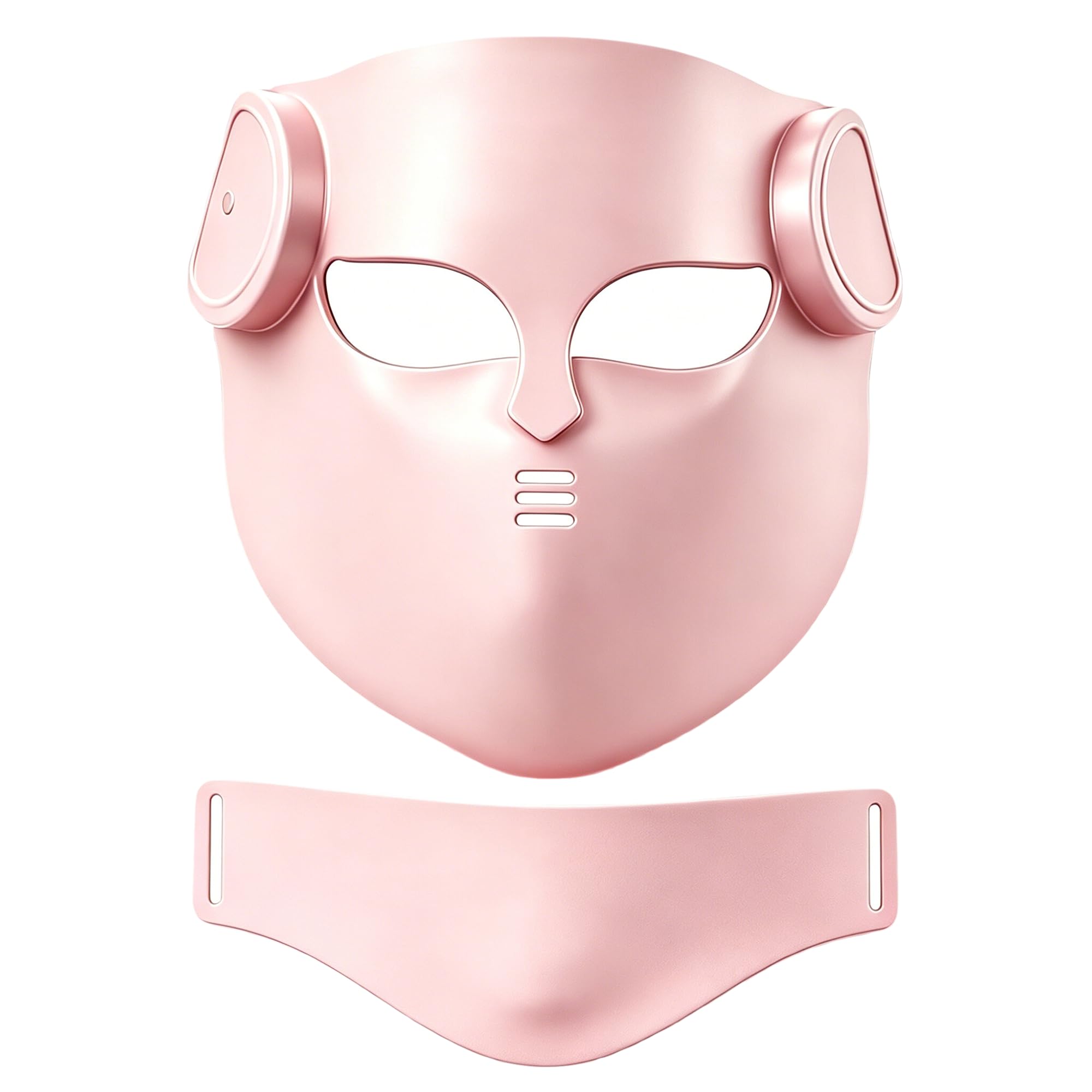 Elitzia LED-Lichttherapie-Maske Gesicht & Hals Infrarot Therapie Maske | 400 LED-Perlen, 8 Farben Licht, 3 Energiestufen, einstellbare Zeit, langer Akku, leicht, Hellt matte Haut auf Rosa