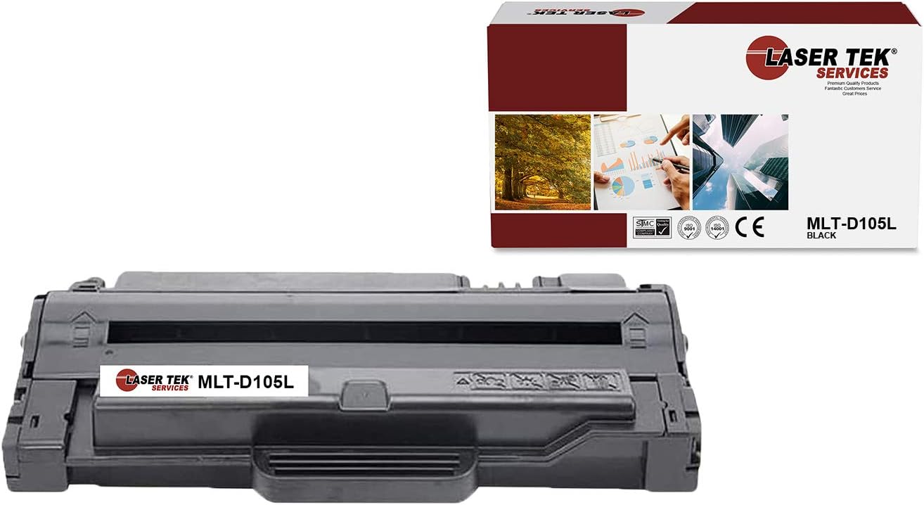 Laser Tek Services Compatible High Yield Toner Cartridge Replacement for Samsung MLTD105L MLT-D105L Works with Samsung ML-1910 1911 1915, SCX-4600 4601, SF-650 Printers (Black, 1 Pack) - 2,500 Pages