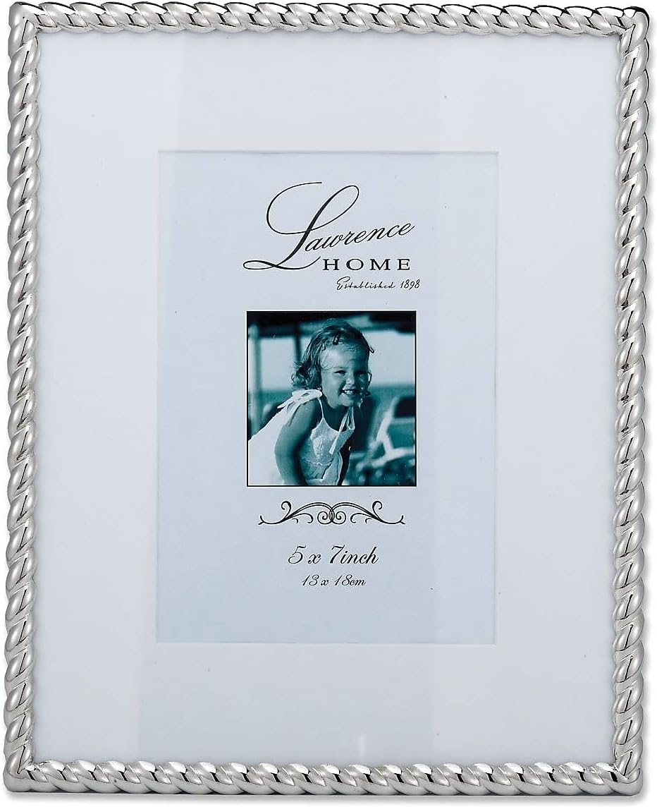 Amazon.com - Lawrence Frames Silver Metal Rope 8x10 Matted for 5x7 ...