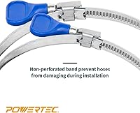 Vista 3 de POWERTEC 70226-P2 Abrazadera de manguera de puente con llave de 4 pulgadas, llave de tornillo de pulgar, abrazaderas de manguera de acero inoxidable