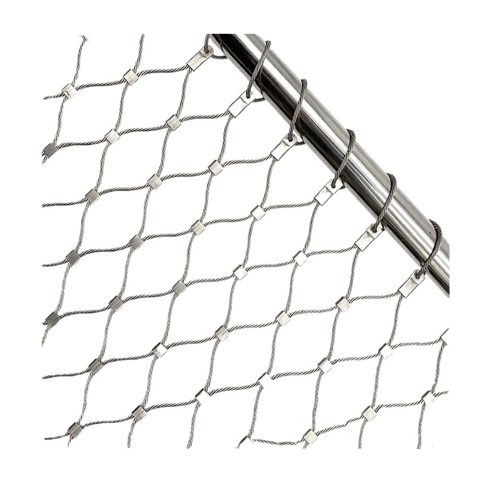 Siatka balkonowa ze stali nierdzewnej, odporna na kradzieże, odporna na uderzenia, ochrona balustrady i siatka dla drobiu (srebrne, 3 mm, 3 x 8 m)