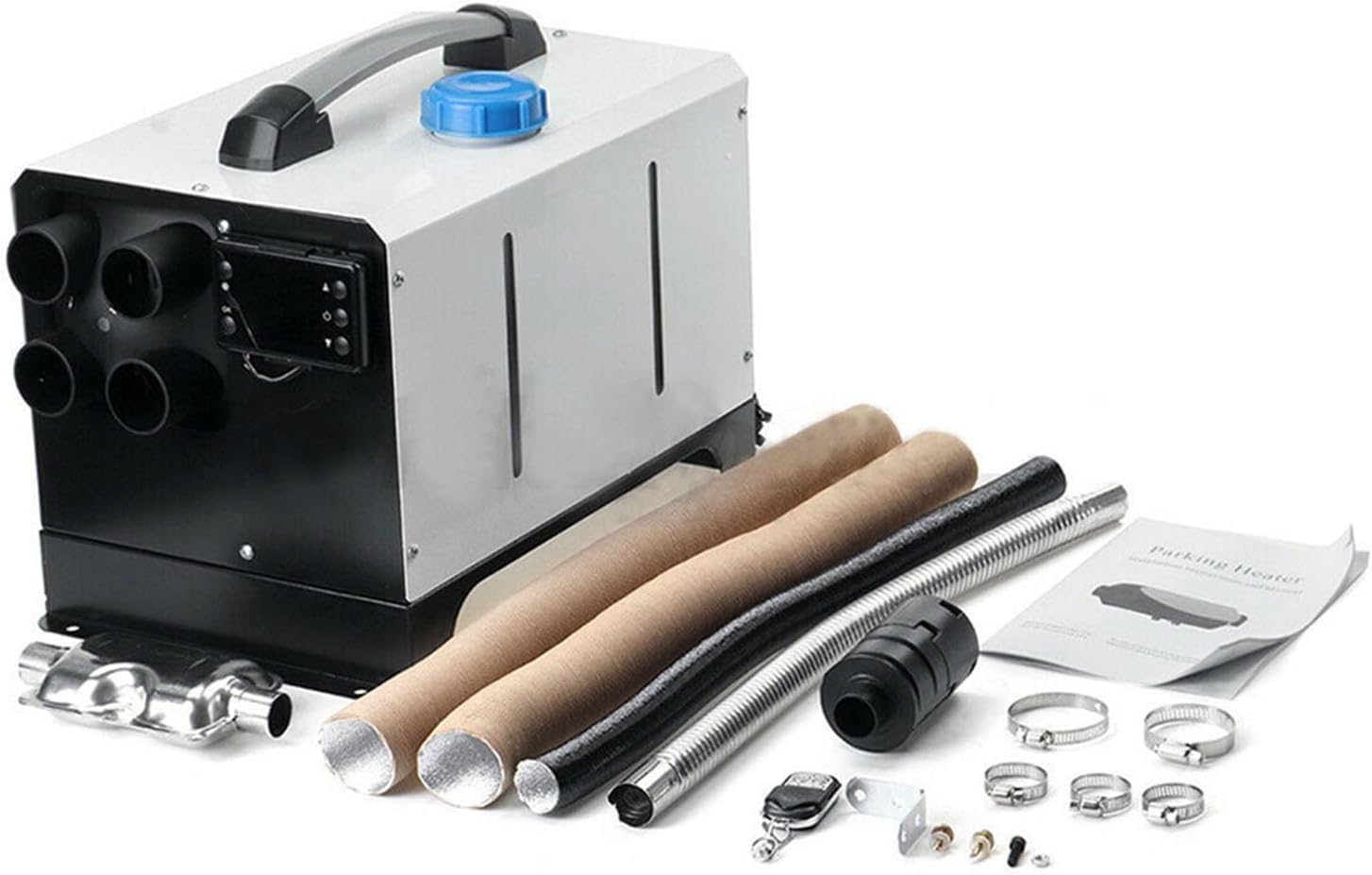 Zestaw nagrzewnicy powietrza Diesel 12 V 5 kW, kwadratowy podgrzewacz postojowy na paliwo, do przyczepy kempingowej, szybkie ogrzewanie ze zdalnym sterowaniem + przełącznik LCD