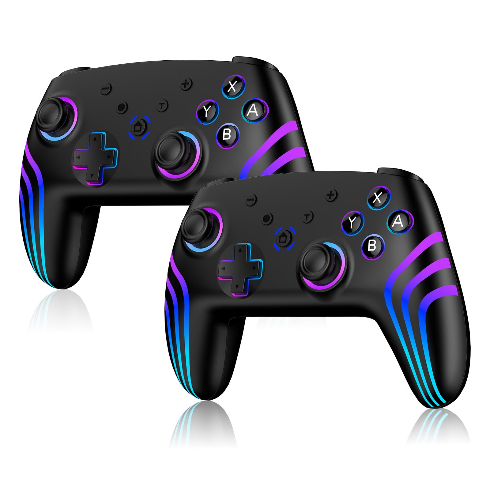 Controller für Switch 2 mit RGB Beleuchtung, Dual Vibration, 6 Achsen Gyroskop, Turbo, Ergonomisch Präzise Joystick