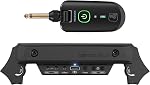 Wireless Acoustic Guitar Pickup Rechargeable Magnetic And Microphone Soundhole Pickup For Acoustic Guitar Build-In Volume Control(Black)