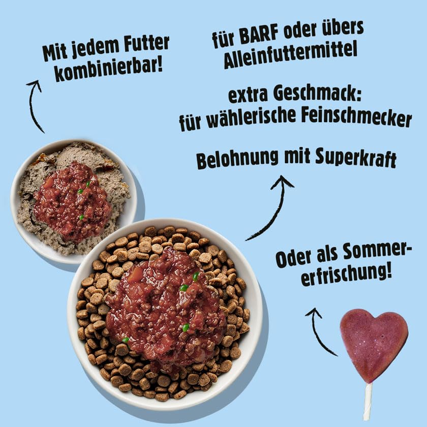 Fellows Protein Topping für Hunde - Ergänzungsfuttermittel mit Karotten, Sonnenblumenprotein, Erbsen, vegetarisch, frischer Proteinboost, als Hunde EIS geeignet, Barf-geeignet, 9 x 200 g