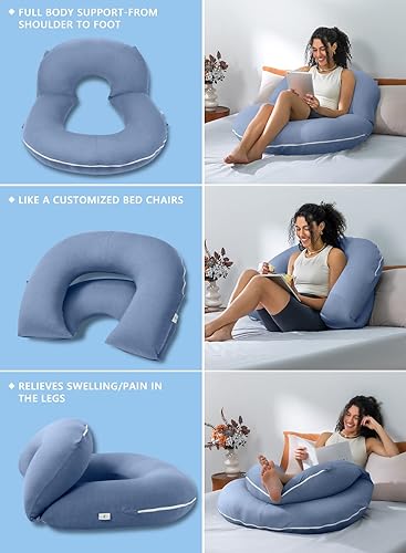 Miniatura 4 de INSEN Almohada de lectura, almohada de espalda para sentarse en la cama para leer, enfermera y relajarse, almohada de lectura para adultos, madres y