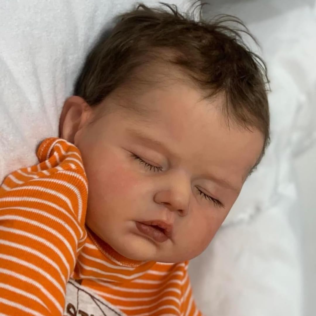 Bambole Reborn Maschio Corpo Morbido Tessuto Bambole Reborn Originali Neonato bambile Toddler Occhi Chiusi bambolotti vita reale Baby Dolls Femmina realistica 48cm