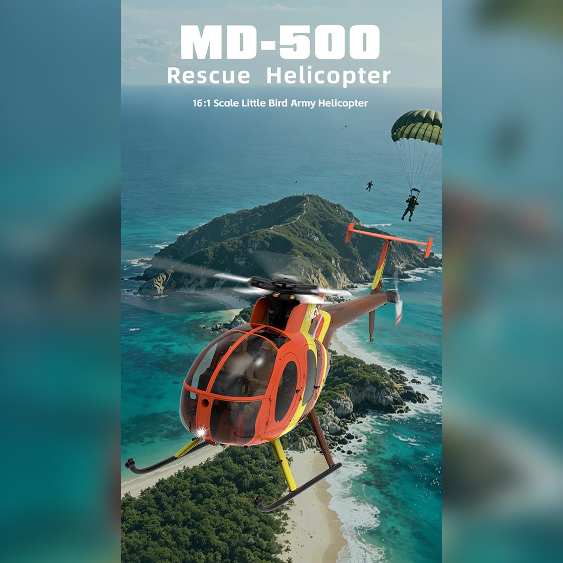 YU XIANG F118S MH-6 1/16 2.4G 9CH RC elicottero militare RTF (Magnum)