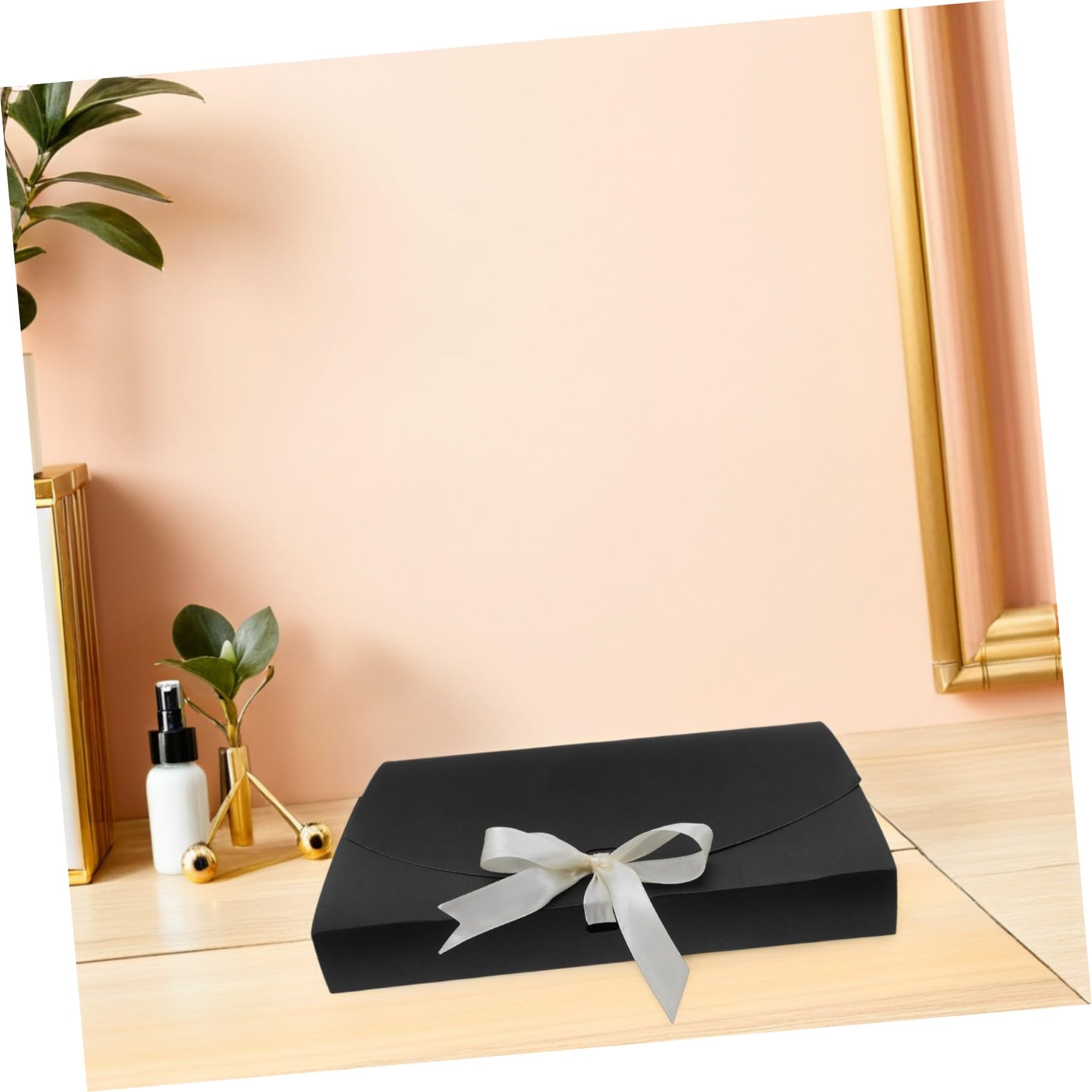 DOITOOL Scatole Regalo Rettangolari in Carta Nero con Fiocco 26x17.5x3.5 Cm – Confezione da 20pezzi per Scarfes, Intimo, Camicie, Matrimoni, Bridesmaid, Natale