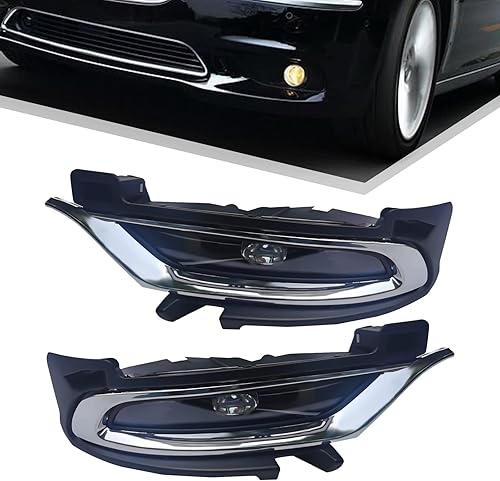 Miniatura 7 de Par de luces antiniebla LED cromadas para conductor y pasajero con interruptor para Chrysler 300 2015-2021