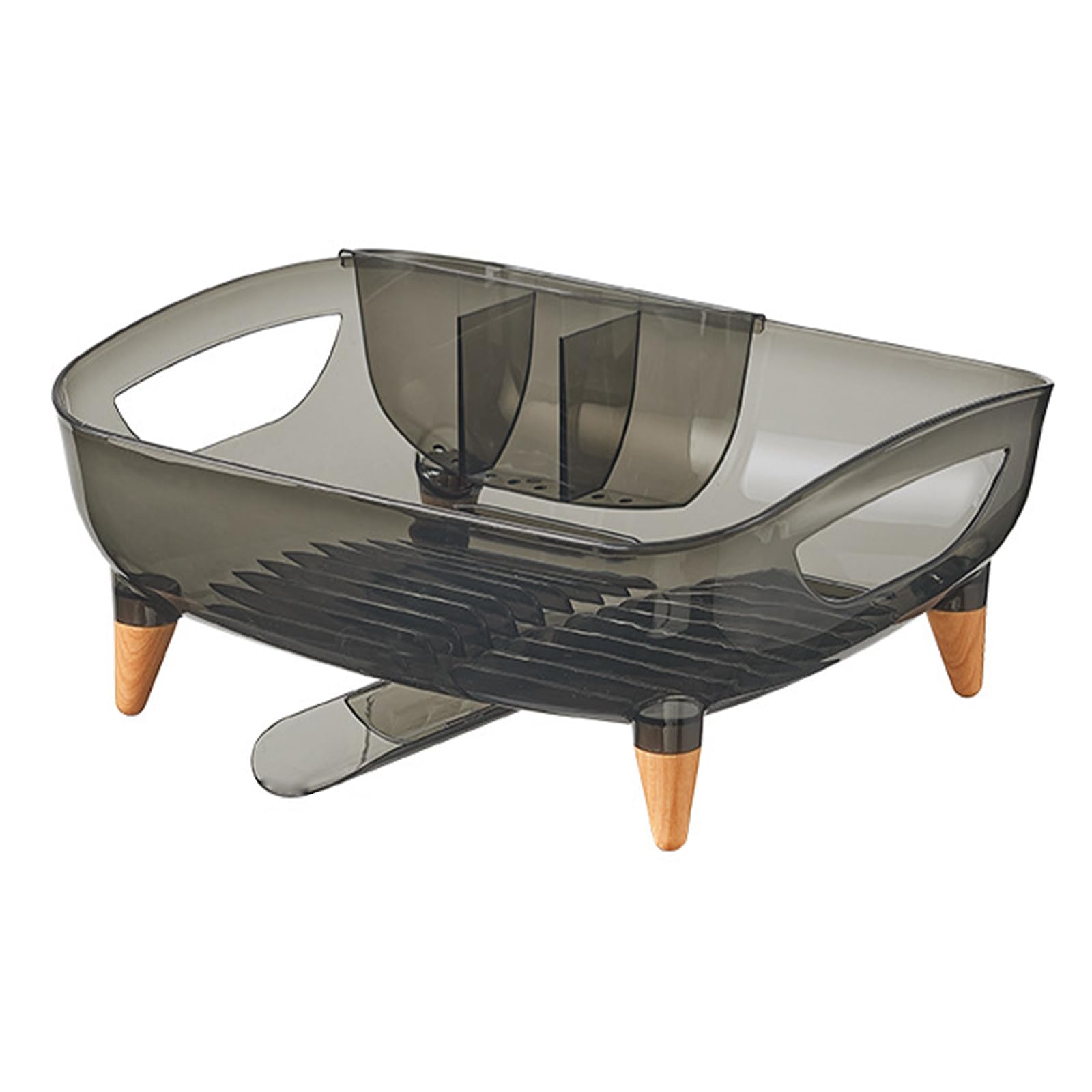 OSNIYAW Sturdy Transparency Drainer with Slanted Base for Efficient Water Drainage Large Capacity Utensils Holder Drying Rack