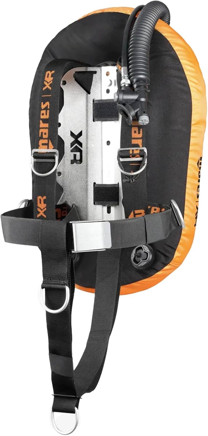 Mares HV Single Backmount Set 417575 - XR Line | Lightweight Buoyancy Control Technical Scuba Diving BCD System - 17.5 Kg Lift Capacity