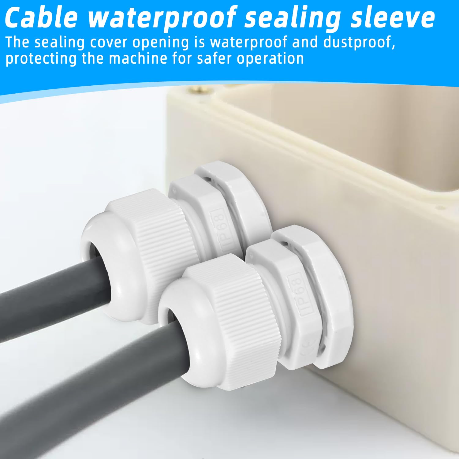 60 prensaestopas para cables, IP68, resistente al agua, con juntas, M12, M16, M20, M25, M32, de plástico y nailon, con tuercas de seguridad, caja de conexiones para jardín exterior