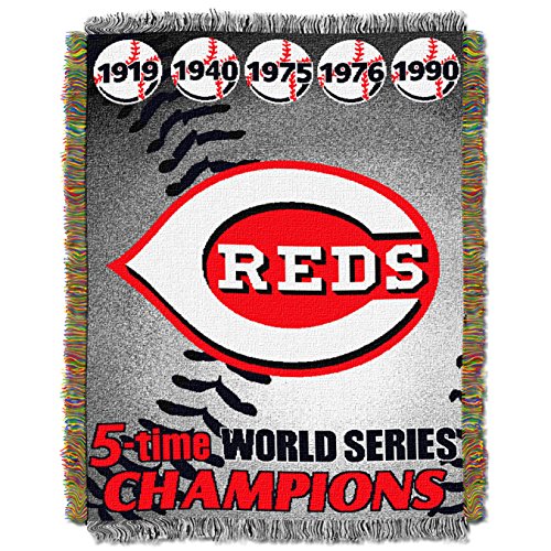 The Northwest Company MLB Cincinnati Reds Woven Tapestry Throw Blanket, 48
