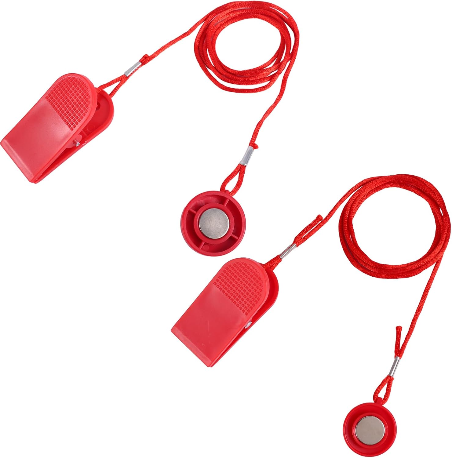 2pcs Treadmill Magnet Safety Keys, 2 Styles Treadmill Magnetic Key Replacement Round Universal Running Machine Emergency Stop Safety Switch