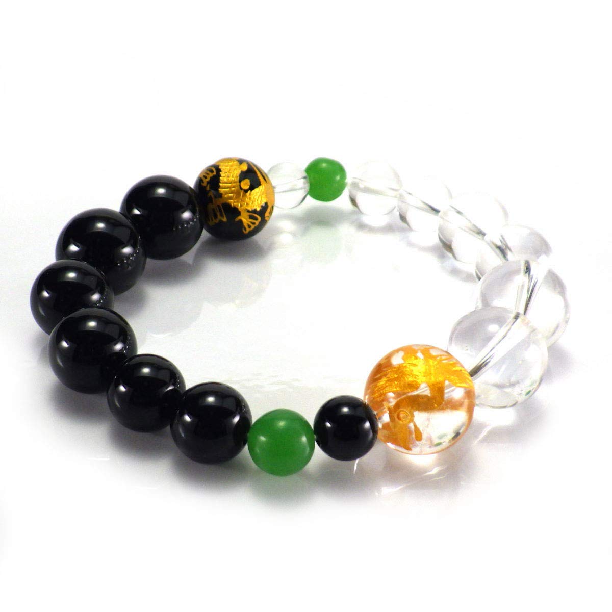 Amazon | 風水 青龍 朱雀 彫り 太極図 ブレスレット(家庭運/夫婦円満