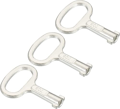 PATIKIL Llave inglesa con forma de llave, paquete de 3 para bloqueo de panel de 0.45 x 0.2 pulgadas, color plateado