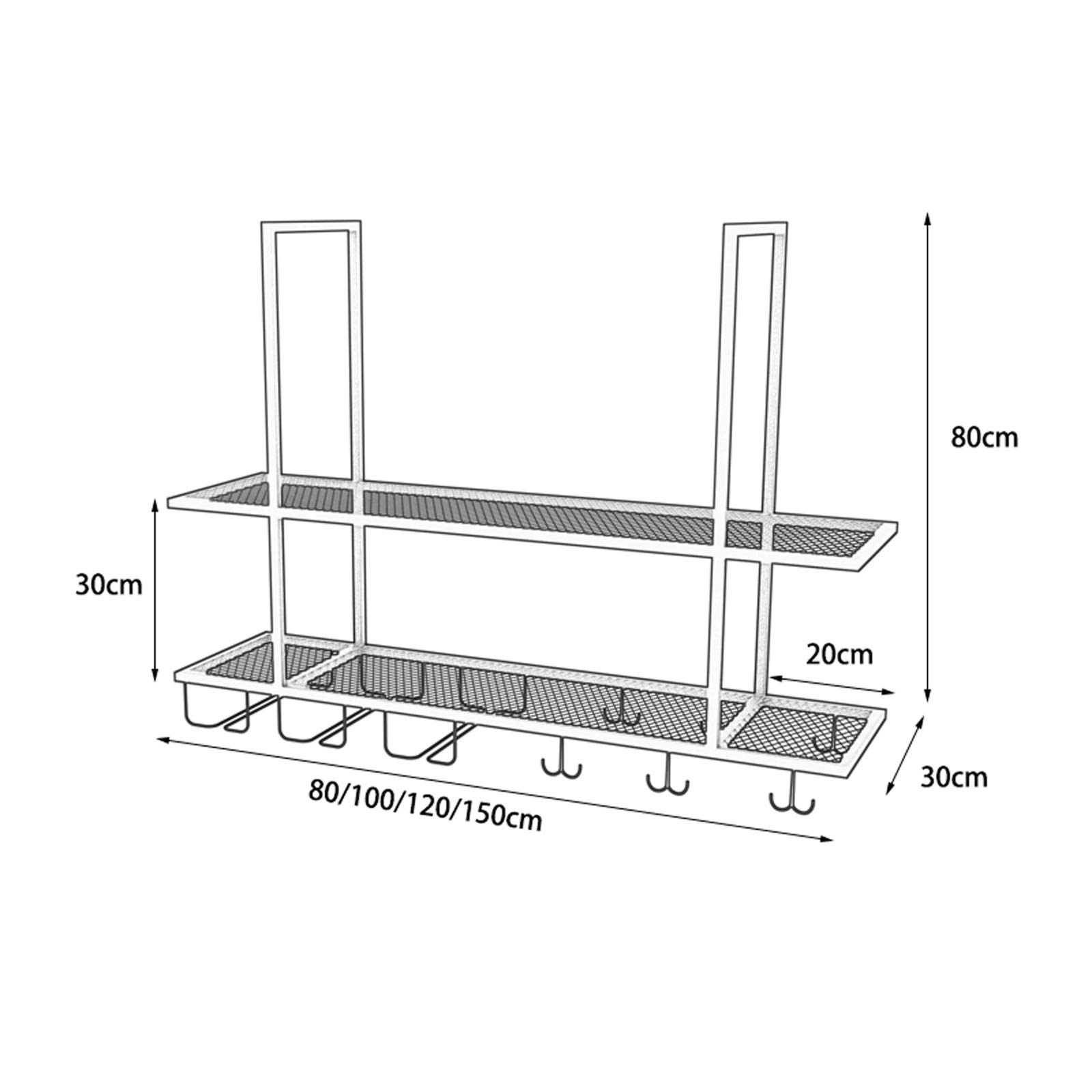 HDDNMLOH Ceiling Wine Rack Hanging Wine Glass Rack Iron Suspended Storage Shelf for Bars Kitchens Restaurants Black (100 * 30 * 80cm)