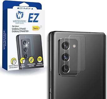 DOME GLASS EZ Samsung Galaxy Z fold 2 Camera Protector by Whitestone [One Touch installation] Scratch-resistant Camera lens protector for Clear view - Two Pack
