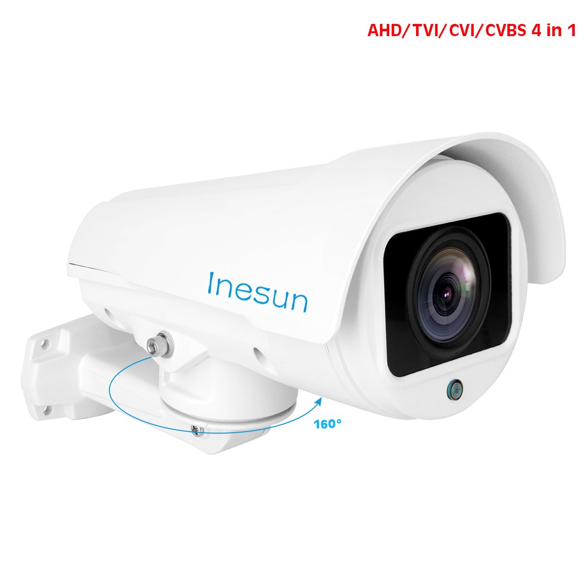 HD 1080P Analog CCTV Bullet Security Camera 2 Megapixels 10X Optical Zoom 4-in-1 TVI/CVI/AHD/CVBS Weatherproof Surveillance Camera with 5.1-51mm Lens Night Vision Coaxial System