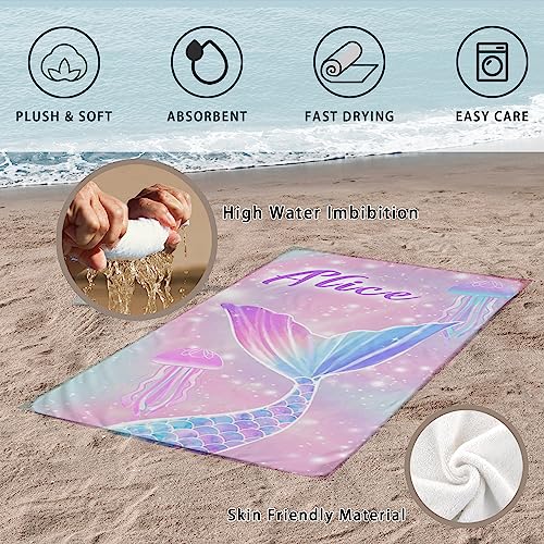 Personalized-Mermaid-Tail-Beach-Towels-for-Kids-Adults-with-Names-Custom-Toddler-Beach-Towels-for-Girls-Microfiber-Quick-Dry-Sand-Free-Beach-Towels-with-Travel-Bag-Personalized-Gift-for-Lover 61Au09ulFhL