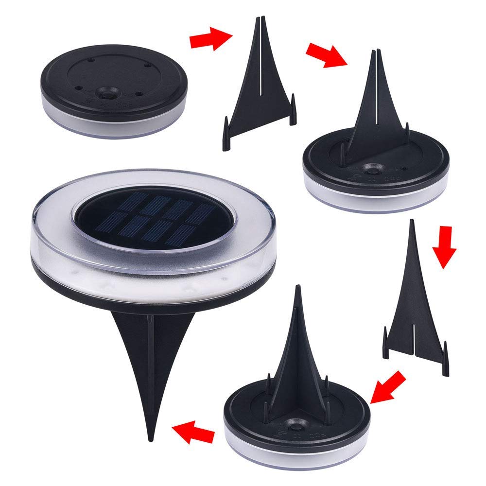 Grondlampen op zonne-energie - waterdichte zonne-verlichting buiten tuin - zonne-schijfverlichting - verbeterde 16LED heldere grondverlichtingen-landschapsverlichting voor pad, tuin, gazon, terras