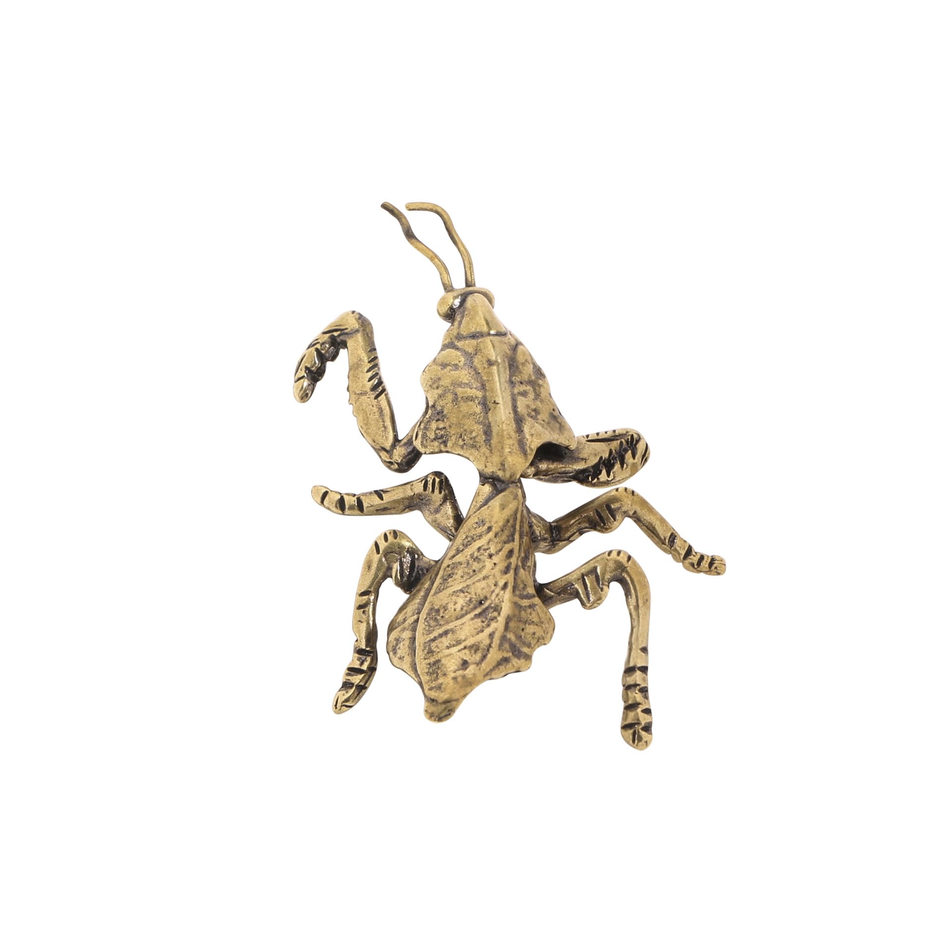 NGDFGR Brass Mantis King Miniature Statue,Metal Animal Interesting Insect Sculpture Desktop Ornament Home Bonsai Micro Landscape Decr Accessories