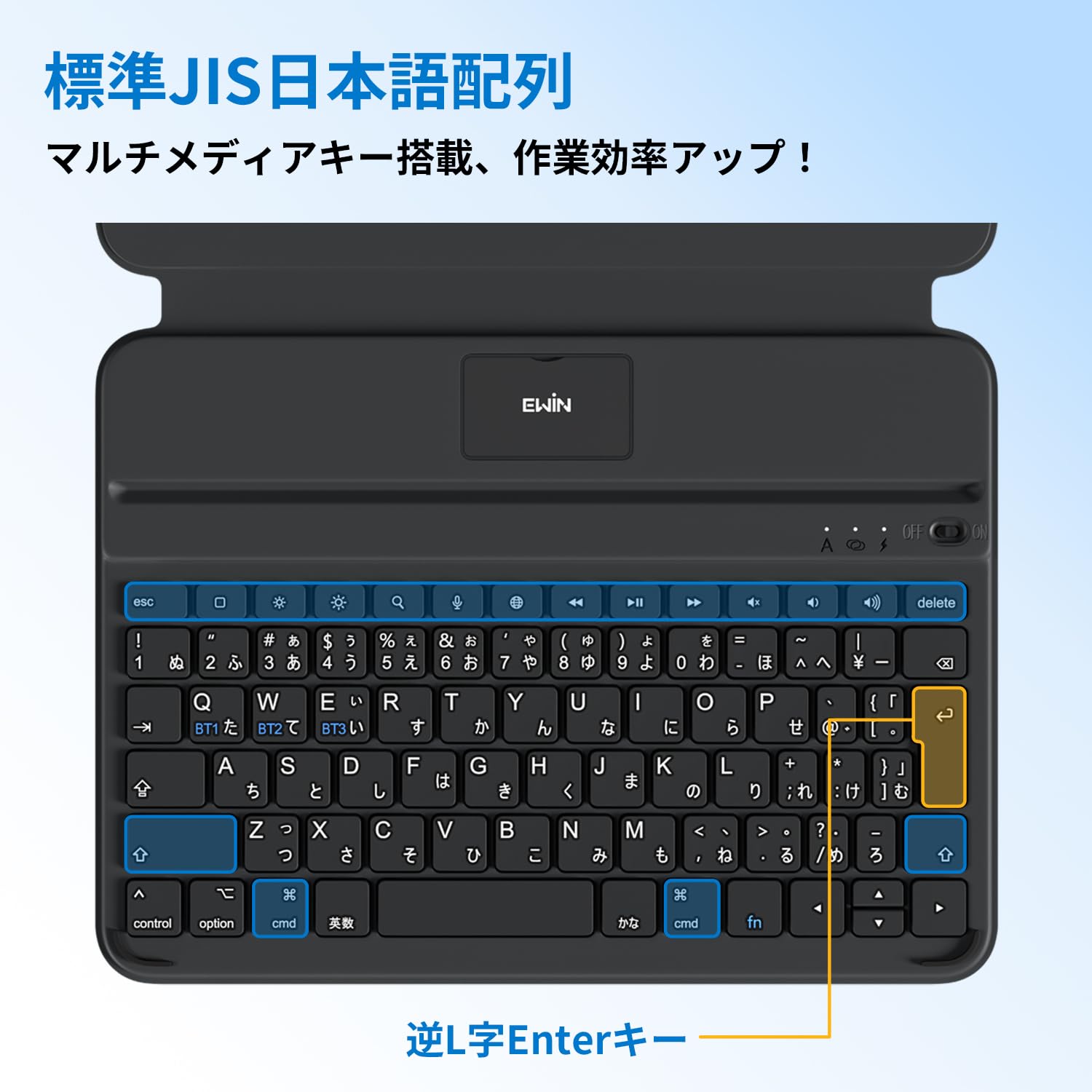 Amazon.co.jp: EWIN iPad用キーボード付きケース AirSlim Folio【極