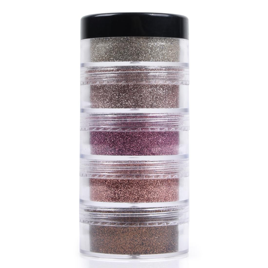 Vozwa 5 in 1 Tower Sparkle Loose Glitter Eyeshadow - Eye Makeup (Light Gold, Almond, Light Pink, Rose Gold, Brown)-image-37