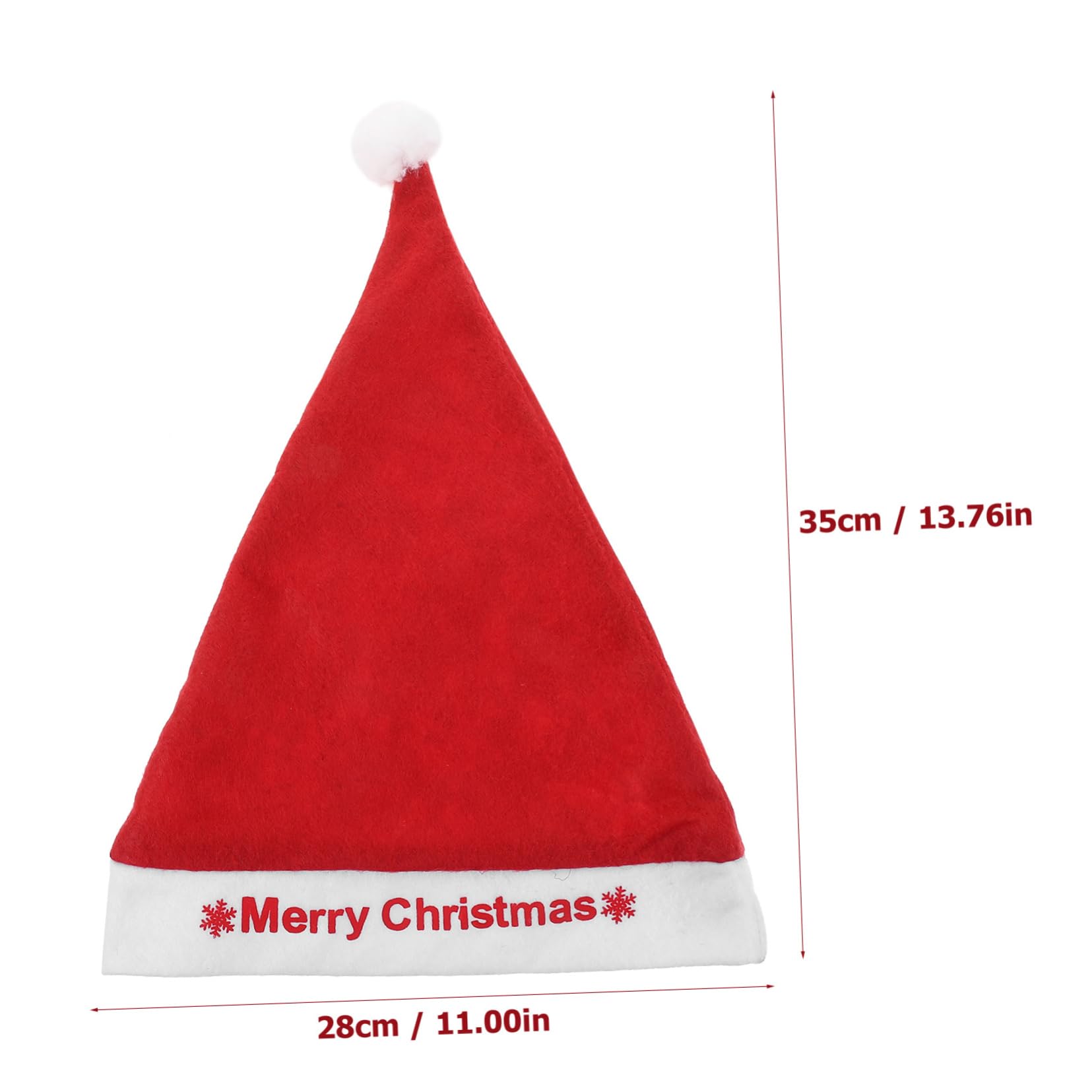 Unomor 6Pcs Warm Velvet Christmas Santa Hats Unisex Holiday Party Costume Accessories for Adults for Christmas Celebrations Stage Shows and Themed Events