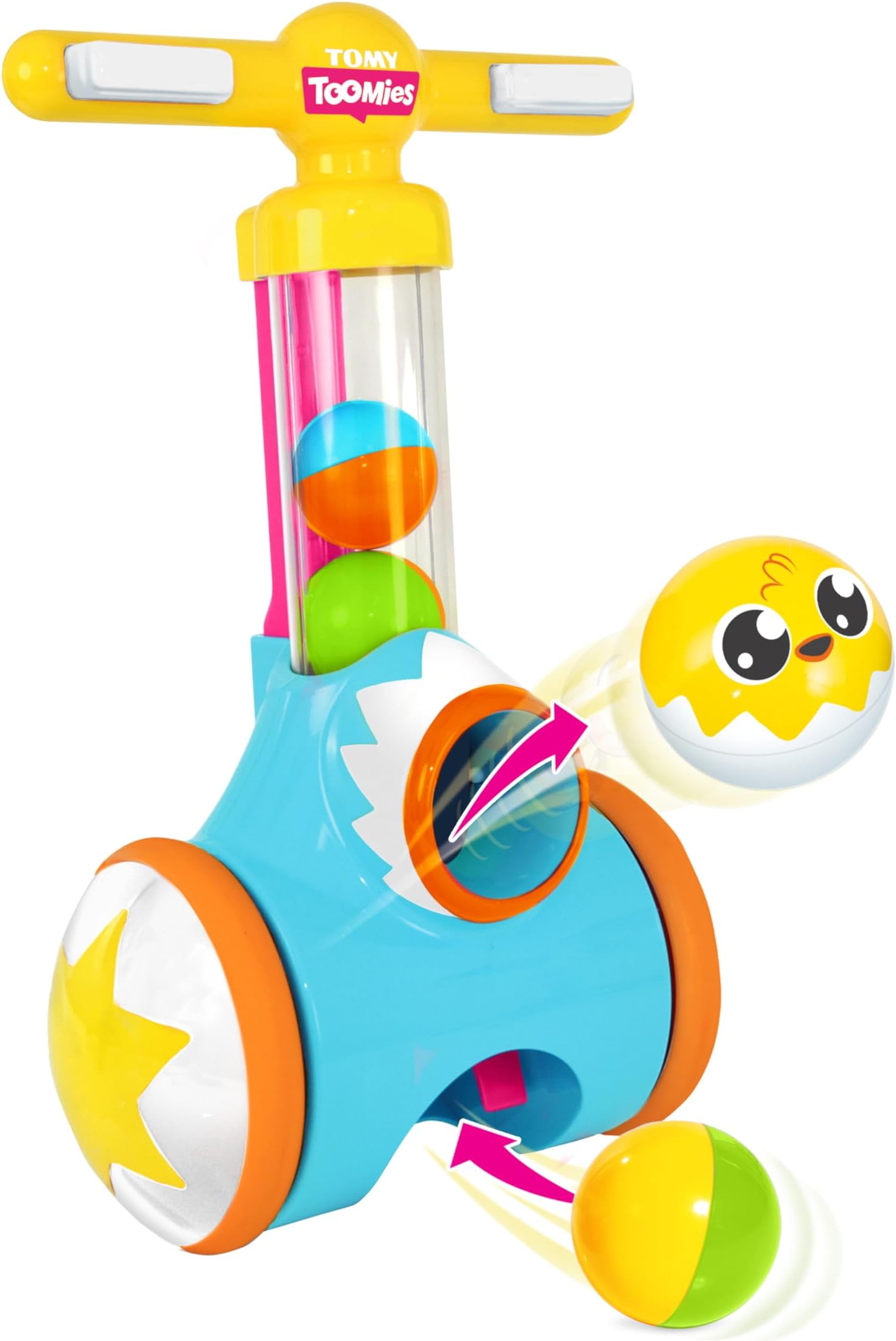 Toomies Pic and Pop Push Along Baby Toy | Toddler Ball Popper With Ball Launcher And Collector | Suitable For 18 Months, 2 and 3 Year Old Boys and Girls
