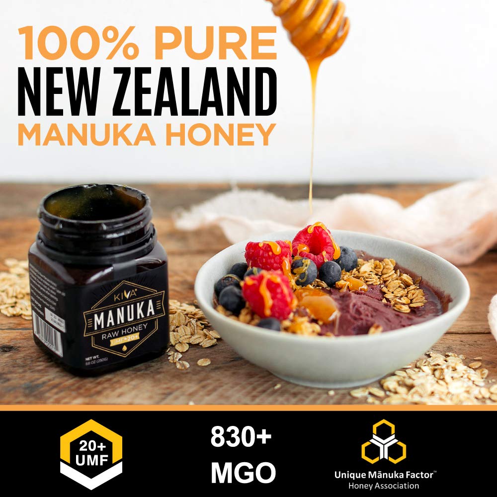 Kiva Raw Manuka Honey, Certified UMF 20+ (MGO 830+), New Zealand (8.8