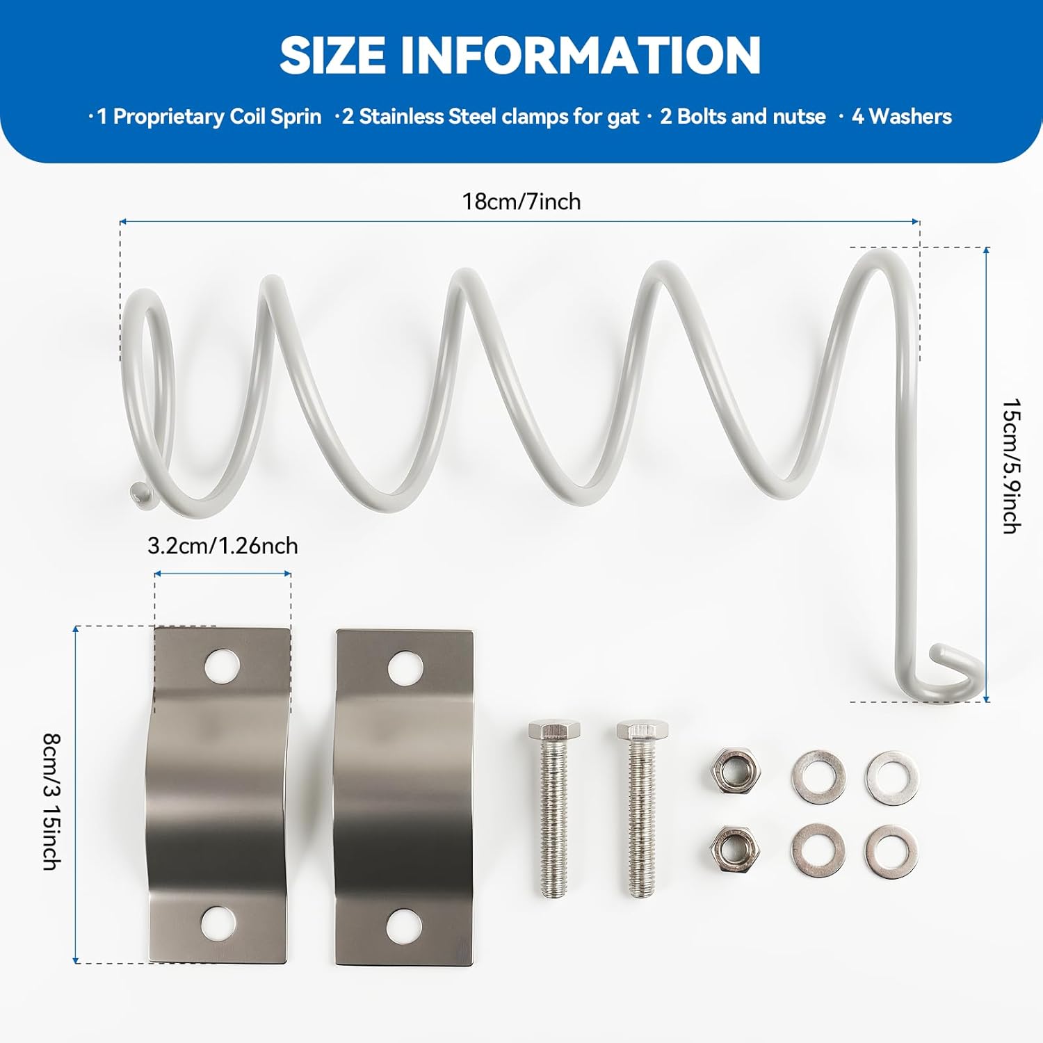 Automatic Chain Link Self Closing gate Closer. Adjustable Closing Tension, for 1-1/4" to 1-5/8" Diameter Door Frame Tubes，Works Great for Pool and Dog Gates or Any Chainlink gate