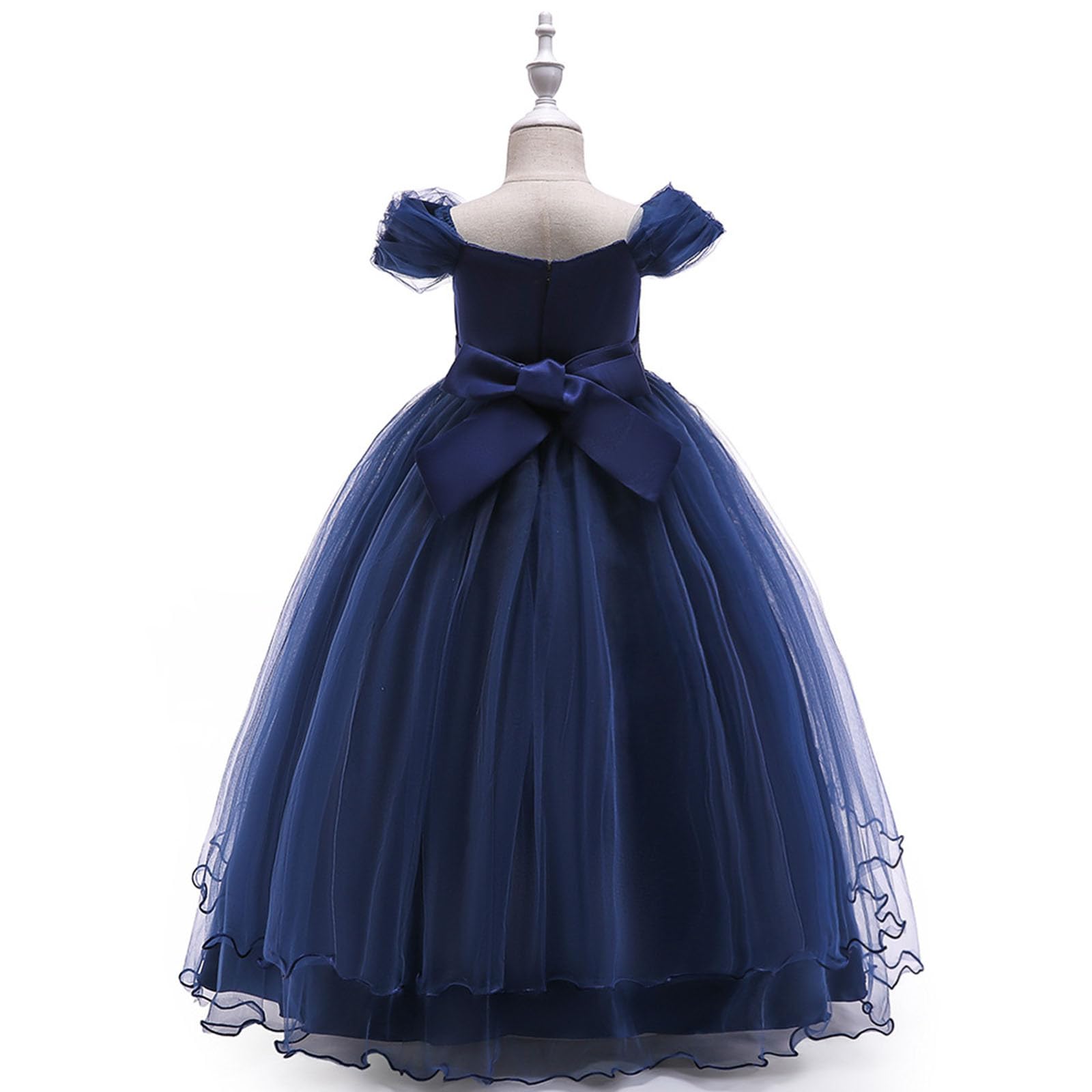 Genérico Vestido para niños, Vestido de Princesa, línea de Hombro, Vestido de actuación para niña, Vestido Largo con pomo, de Punto piqué, Suave y Transpirable, Ideal para Juegos al Aire Libre