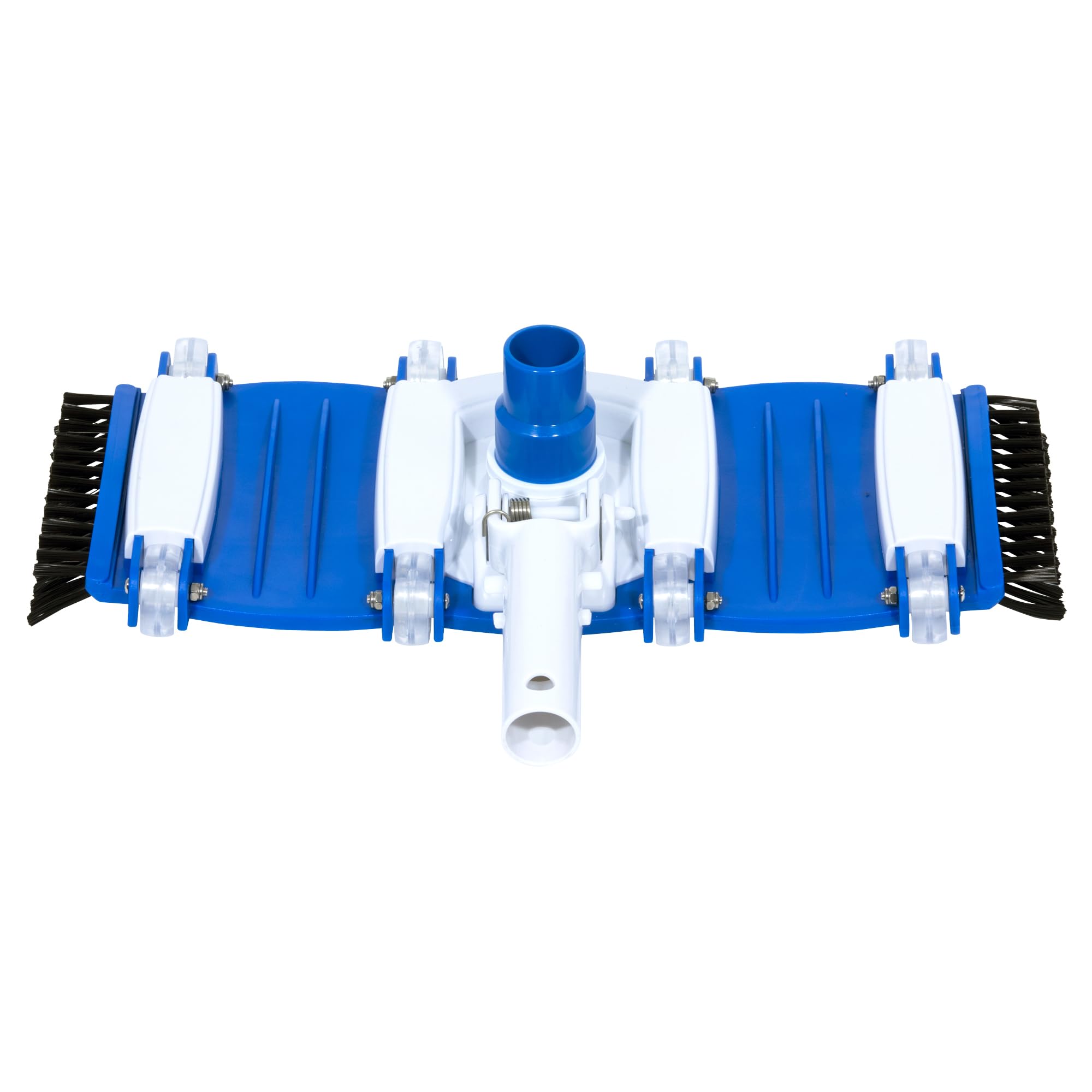 pooltool swimming pool vacuum head cleaner flexible brush 14 inch weighted vacuum head on wheels with side and bottom brushes all kind of pool floor cleaner, suction sweeper